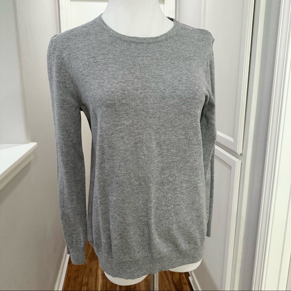 J.Crew Factory Cotton Teddie Sweater Heather Gray